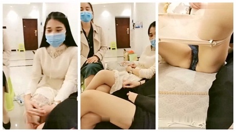 【萝莉和御姐姐妹花】直播太赚钱，又有三个新妹子来应聘，脱光面试刮毛啪啪检测下质量
