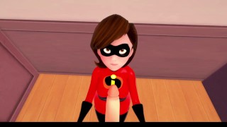 [3D超肉感] 爆乳人妻の尻狂乱後入！超人総动员同人版强制中出