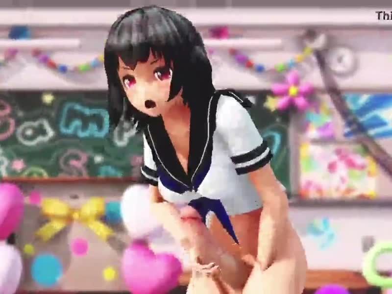 MMD-扶他 极品伪娘扶她双性人 巨根爆操骚穴 前后夹击狂干到潮喷