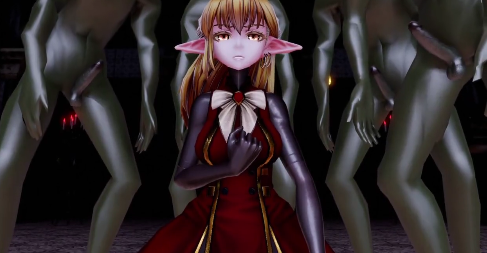 MMD：魅惑精灵惨遭魔物巨屌狂插内射，骚穴湿滑沦陷高潮