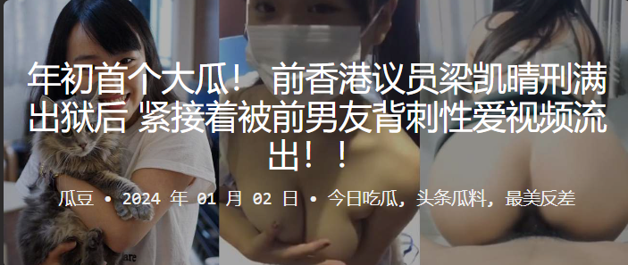 极品女议员梁凯晴出狱遭前男友背刺，后入爆操内射视频流出